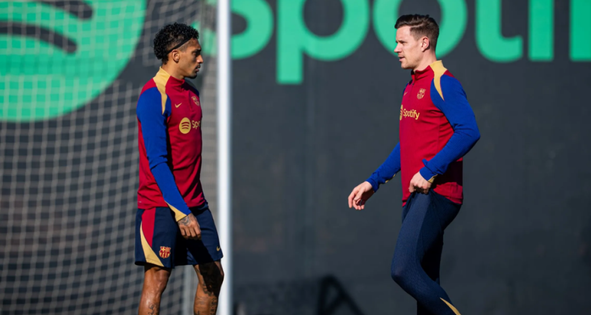 Ter Stegen y Raphinha entrenan con el grupo