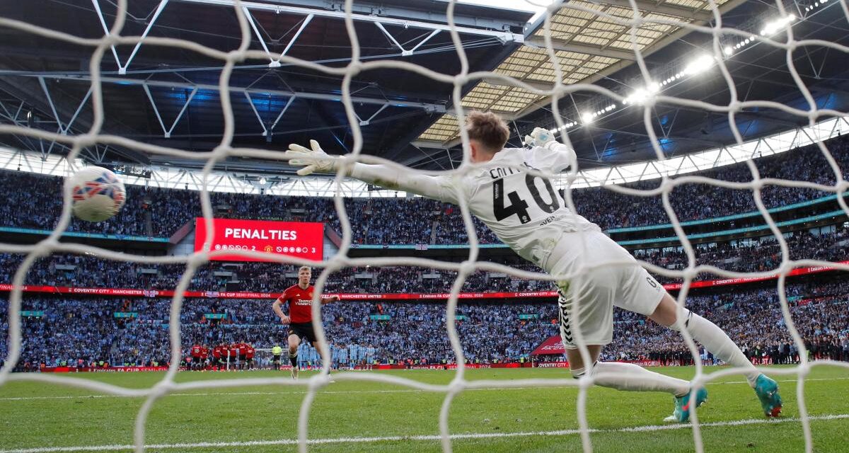 Un heroico Coventry cae en los penaltis ante el Manchester United