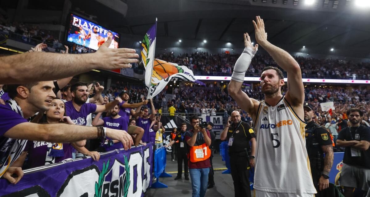 La afición del Real Madrid despide a Rudy Fernández con una ovación de 20 minutos