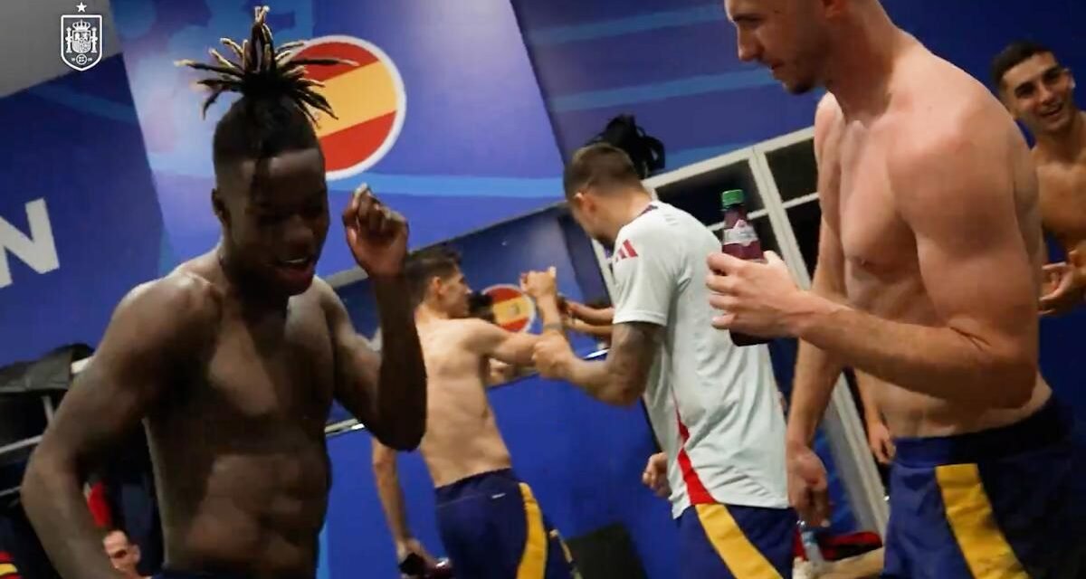 Así ha sido la celebración de la Selección en el vestuario tras derrotar a Francia