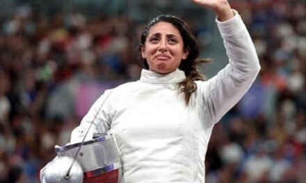 Nada Hafez, la esgrimista que ha participado en los Juegos embarazada de siete meses