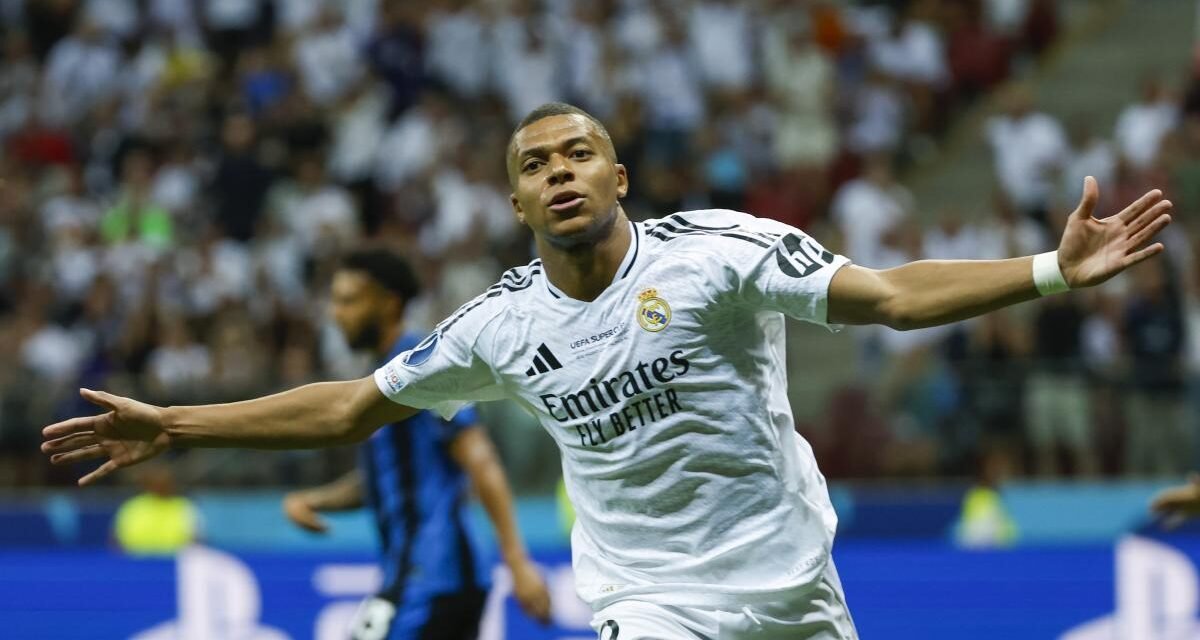 Mbappé marca en su debut y el Real Madrid gana la Supercopa de Europa