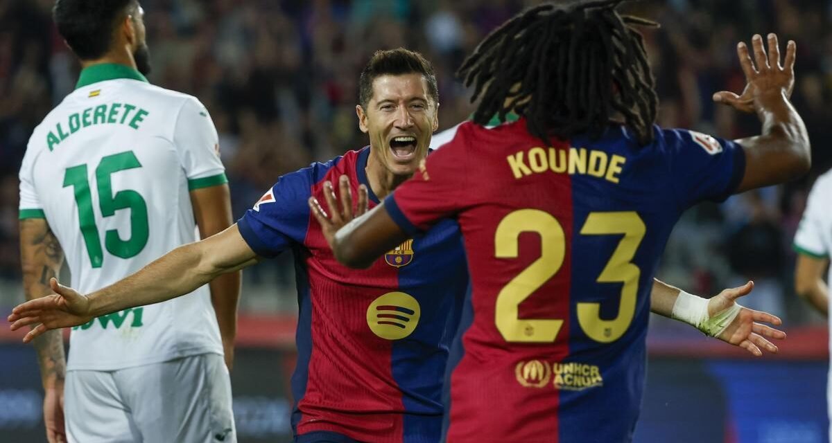 Lewandowski mantiene la racha perfecta del Barça