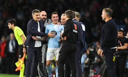 Iago Aspas le recriminó a Gerard Martín la entrada: “Él lo vio y te va a cambiar”