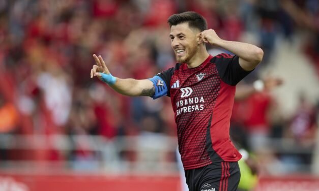 El Mirandés viajará a Oviedo con ventaja gracias a una agónica victoria