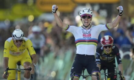 La fiesta 100 de Pogacar llega en casa de Anquetil
