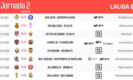 LaLiga anuncia los horarios de la segunda jornada
