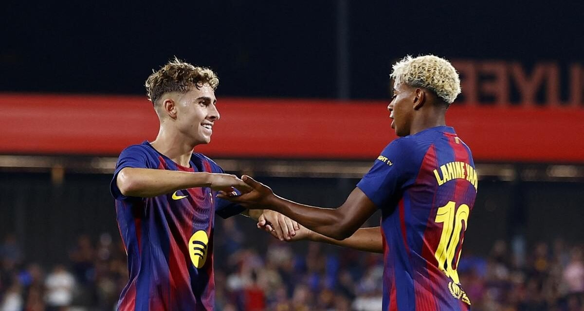 El Barça sale, disfruta y golea en el Gamper al Como