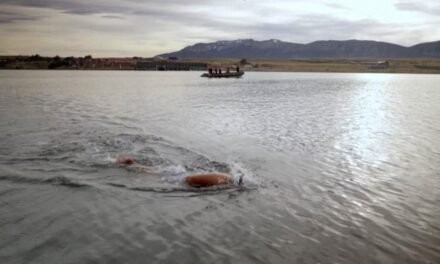 Una nadadora rompe el récord mundial de nado más largo en aguas heladas sin neopreno