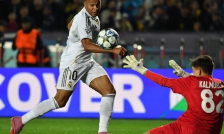 Manita del Real Madrid al Kairat con hat trick de Mbappé