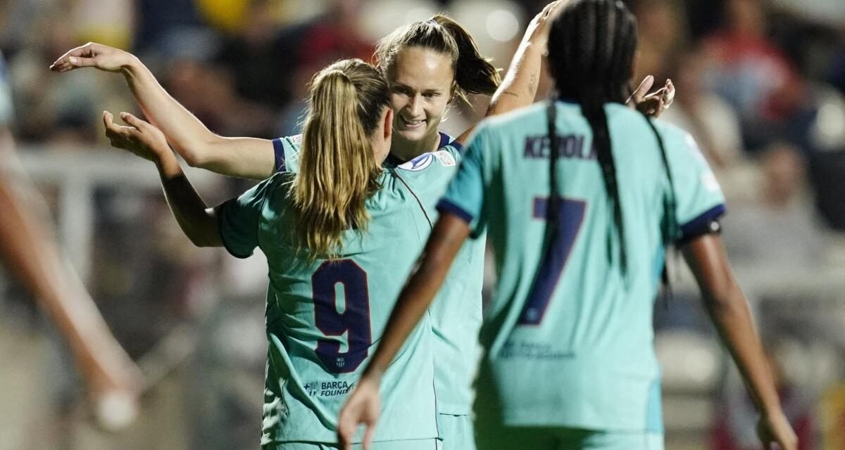 El Barça mete la directa hacia el clásico con una goleada en Roma